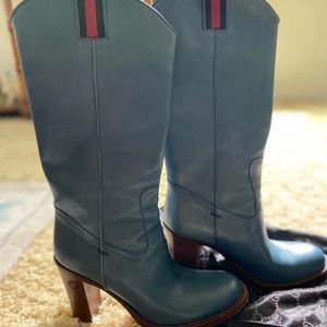 Gucci leather cowboy boot. Design by Tom Ford.